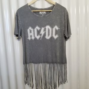 ACZDC   gray fringe  t shirt size m